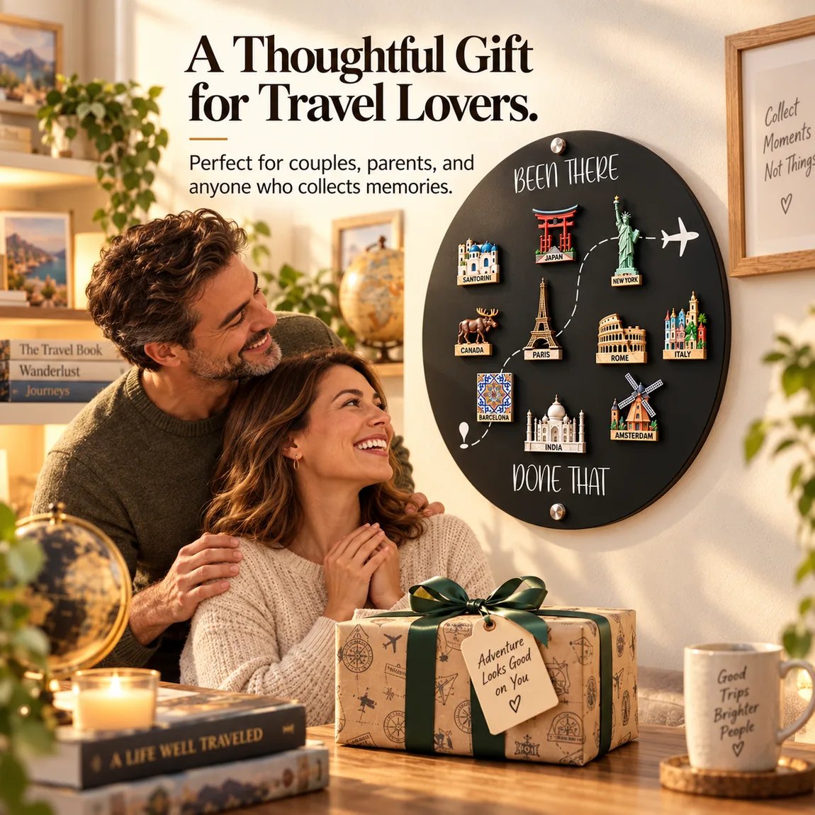 🔥49% OFF Today🌏Been There, Done That Travel Magnet Display Board – Round Souvenir Magnet Wall Organizer, Personalized Travel Memory Decor & Unique Gifts for Travelers 🎁