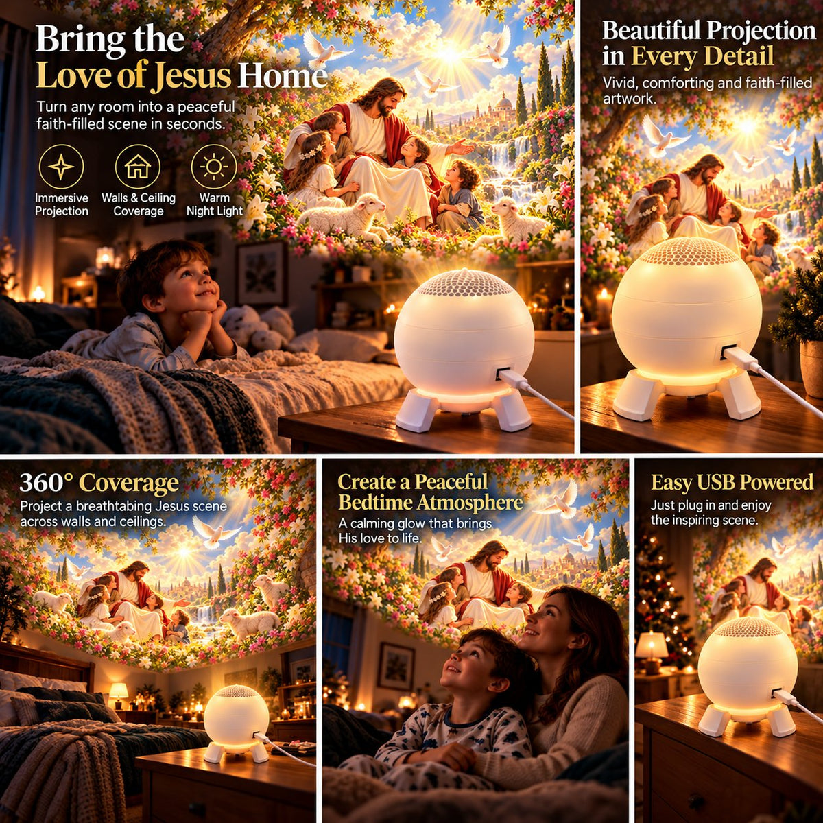✨ Last Day – 50% OFF!✨ Jesus Loves the Little Children 5D Projection Light✝️