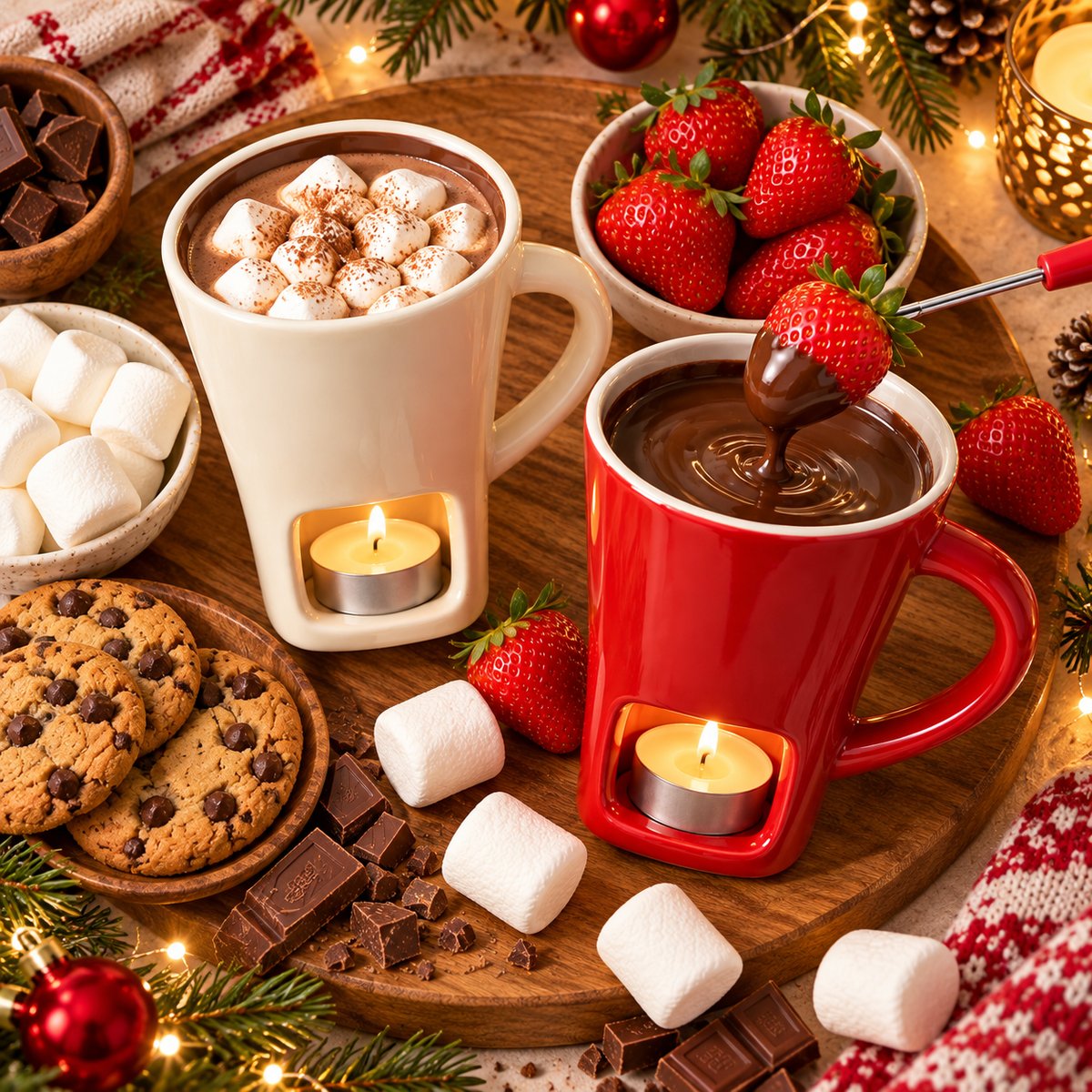 🍫 Cozy Chocolate Fondue Mug – Candle-Warmed Dessert Cup for Sweet Nights