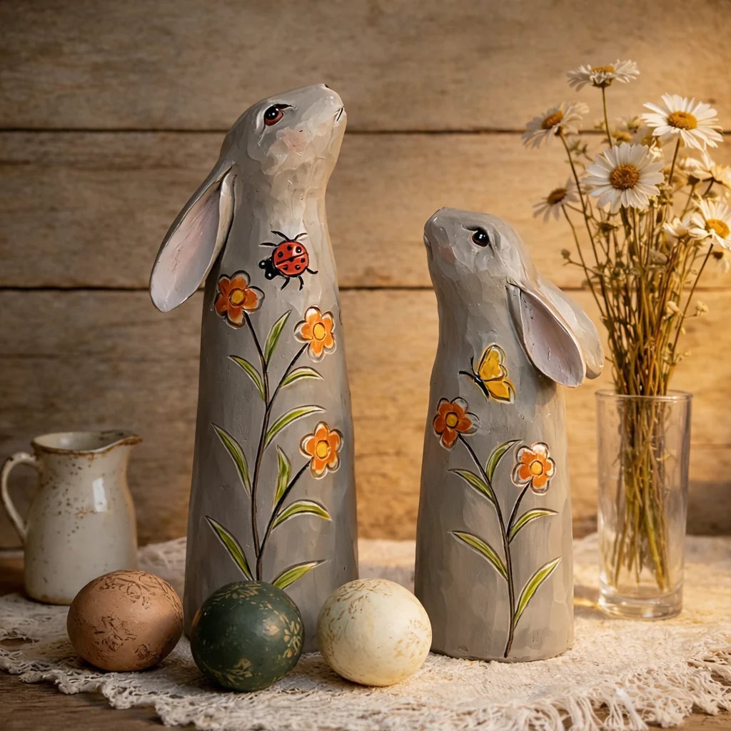 🔥Easter Hot Sale 49% OFF -Hand-Painted Spring Bunny Figurines