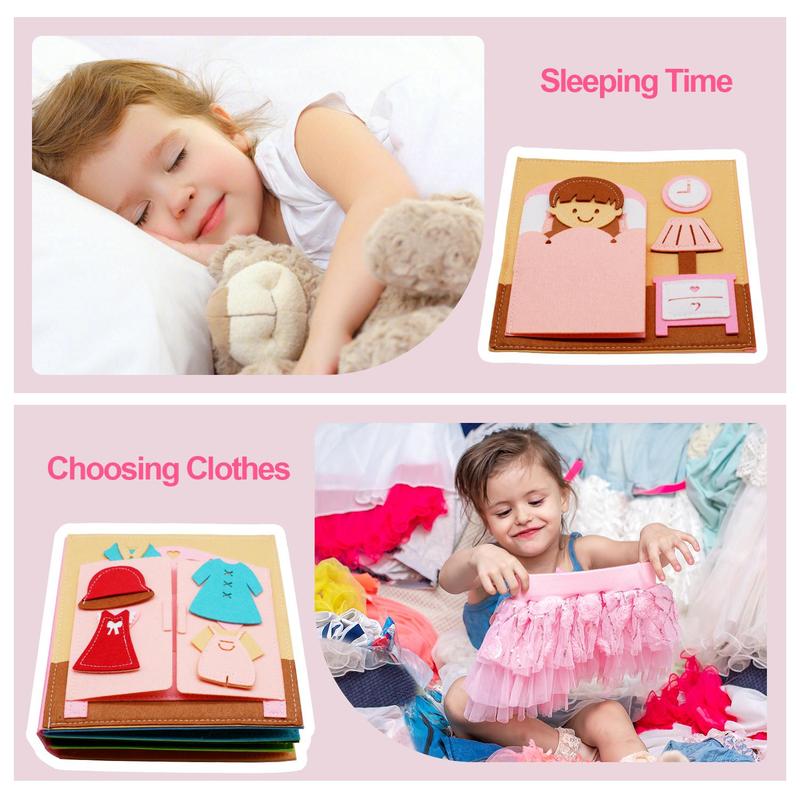 📚Felt Busy Book✨ – Soft Sensory Travel Toy with Learning Activities