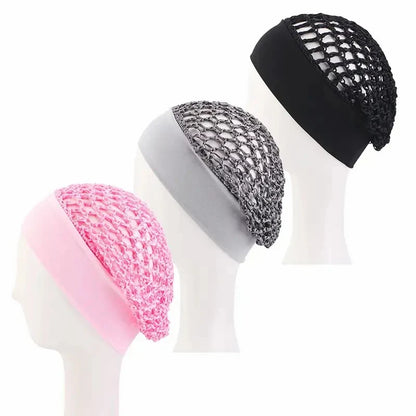 🌙 3-Piece Stretchy Wide-Edge Sleeping Cap Set – Soft Nighttime Hair Protection & Comfortable All-Night Wear