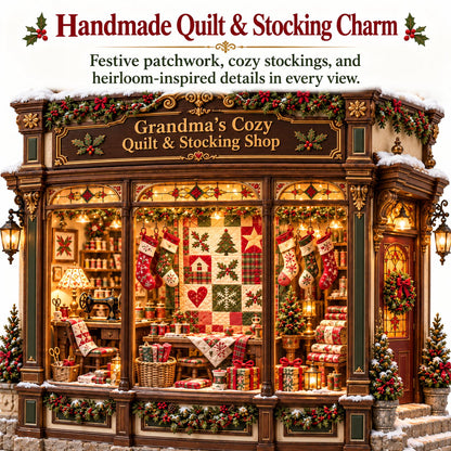 🧵 Grandma’s Cozy Quilt Shop DIY Kit 🎄 | Light-Up Christmas Miniature | Build Your Own Holiday Tradition
