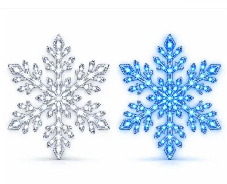 ❄️ LED Snowflake Wall Lights | 3D Christmas Snowflake Décor with Blue & White Glow, Remote Control & Magical Indoor Holiday Atmosphere ✨