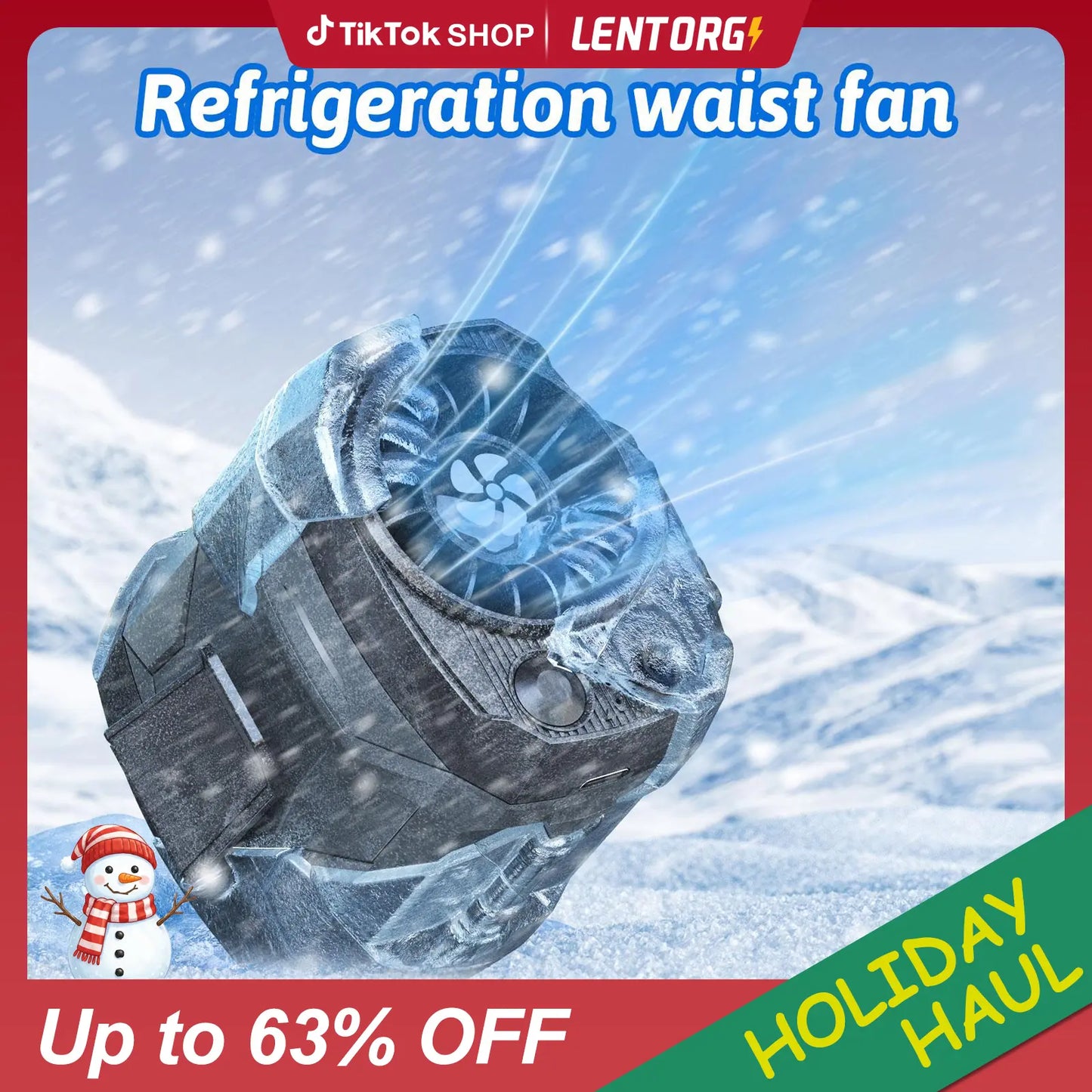 Portable Fan,Clip Fan Rechargeable ,4 Speeds Strong Airflow Small Fan Waist,Weight reduction design,for Travel Camping Outdoor Jobsite,Camping Essentials