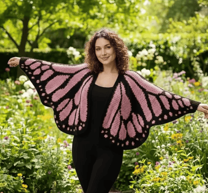 Limited edition of 120 pieces-Monarch Butterfly Cardigan – Handcrafted Statement Piece 🦋