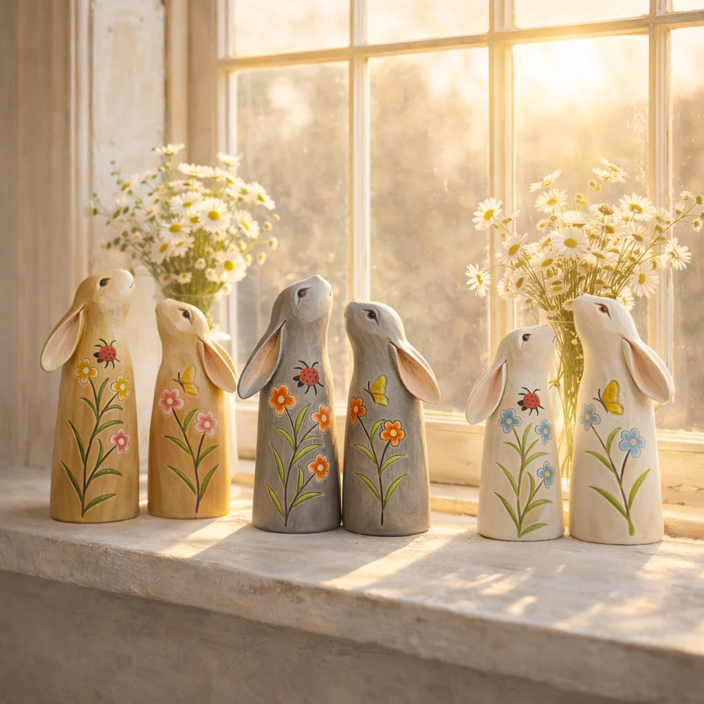 🔥Easter Hot Sale 49% OFF -Hand-Painted Spring Bunny Figurines