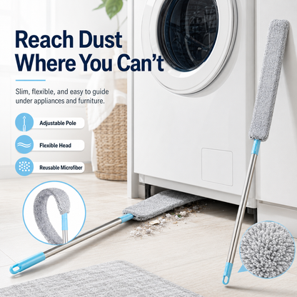 🧹 Flexible Retractable Gap Duster – Long-Reach Microfiber Cleaner for Under Beds & Appliances
