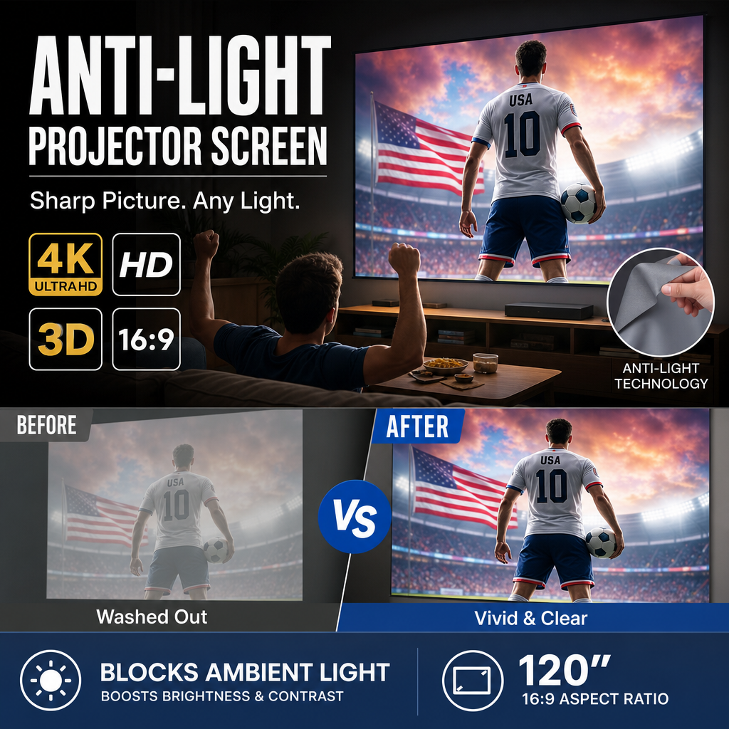 🔥World Cup Mega Sale - 50% OFF⚽️Backlit Projection Screen (16:9)🎥✨