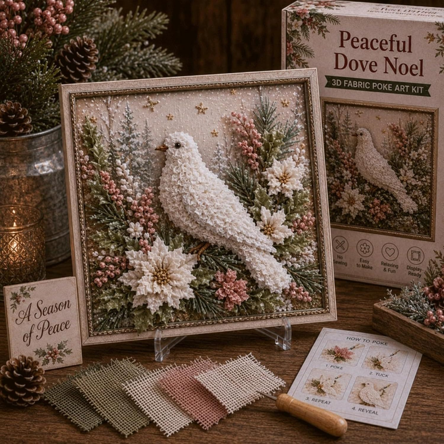 3D Fabric Poke Art Kit – Easy Christmas Craft Kit