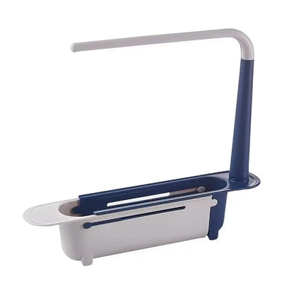 🧽 Adjustable Telescopic Sink Caddy – Drainable Organizer with Towel Bar