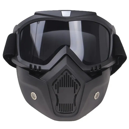 A Full-face Goggle with Anti-fog High-definition Lenses, a Detachable and Adjustable Ski Mask, and a Comfortable Sponge Pad - Made of Plastic.