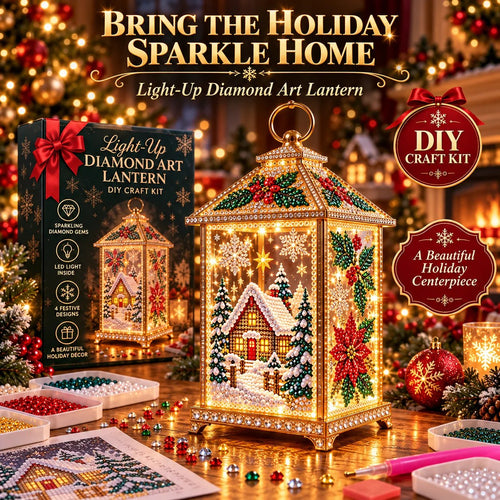 🎄✨ DIY Christmas Diamond Art Lantern – Create Your Own Sparkling Holiday Magic! 🏮💎