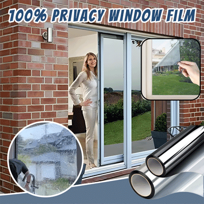 🔥2026 New arrivals - Window Privacy Film, Static Cling Removable Window Tint, Sun and UV Blocker for Glass Doors, Reflective Mirror Privacy Film