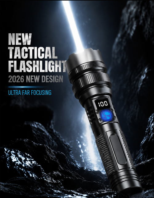 🔥 50% OFF! Ultra-Bright Tactical Flashlight – Zoomable & Rechargeable 🔦