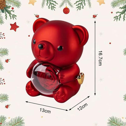 Mother's Day Hot Selling✨Cute Teddy Bear with Preserved Rose--Necklace📿+Eternal Rose🌹+Teddy Bear🧸