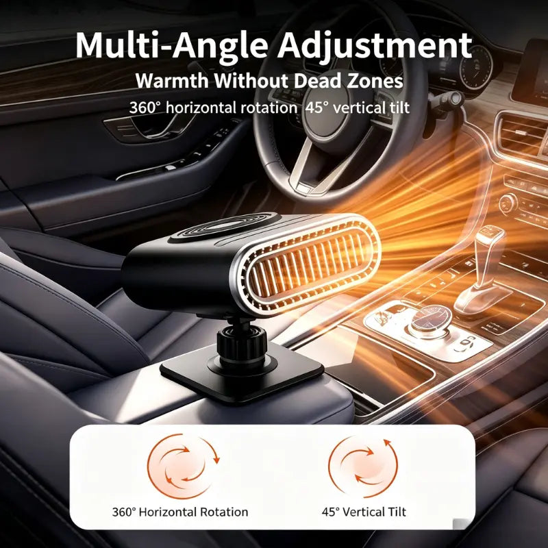 🚗12V Portable Car Heater - 🔥12v Power, Adjustable Defogging Windshield Demister ❄️