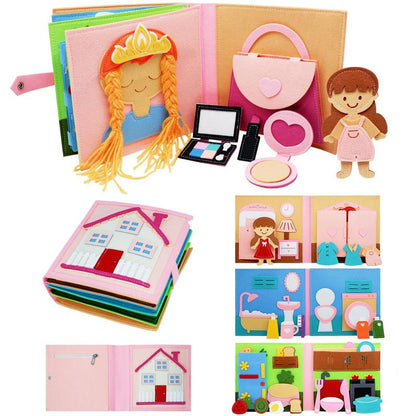 📚Felt Busy Book✨ – Soft Sensory Travel Toy with Learning Activities