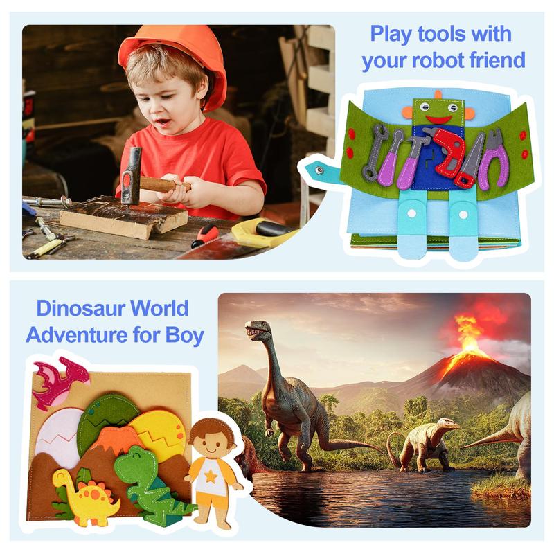 📚Felt Busy Book✨ – Soft Sensory Travel Toy with Learning Activities