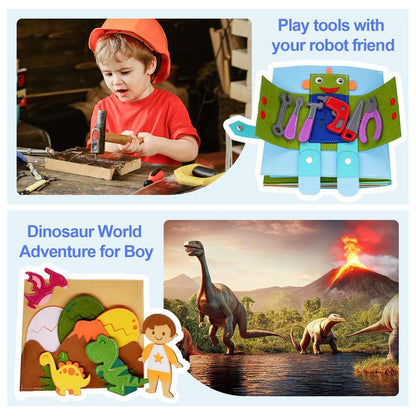 📚Felt Busy Book✨ – Soft Sensory Travel Toy with Learning Activities