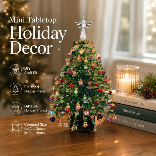 🎄DIY Beaded Christmas Tree Kit, Handmade Holiday Craft Set with Colorful Beads