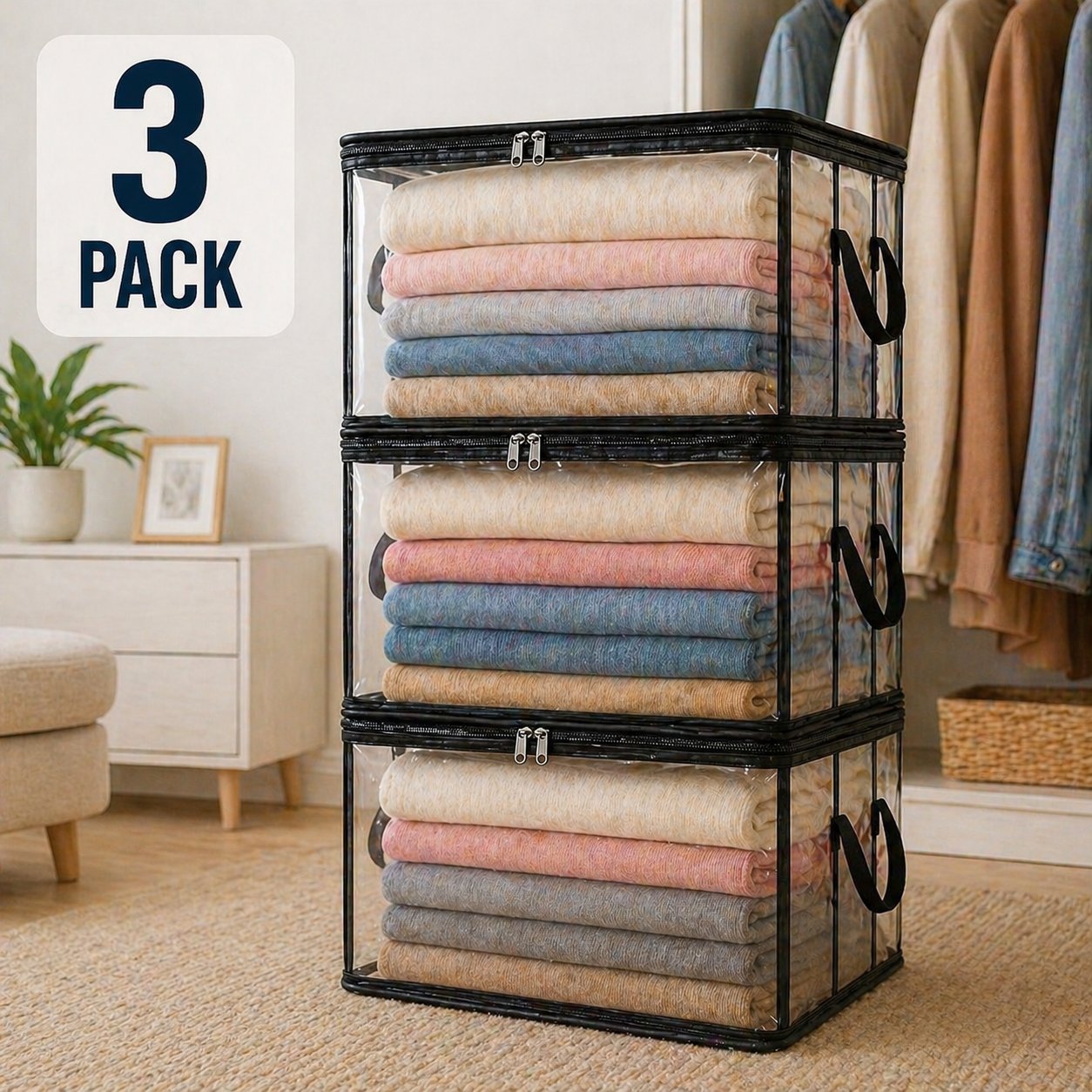 ✨250th Anniversary Special Day Sale 49% OFF📦Large Heavy-Duty Thick Plastic Clear Storage