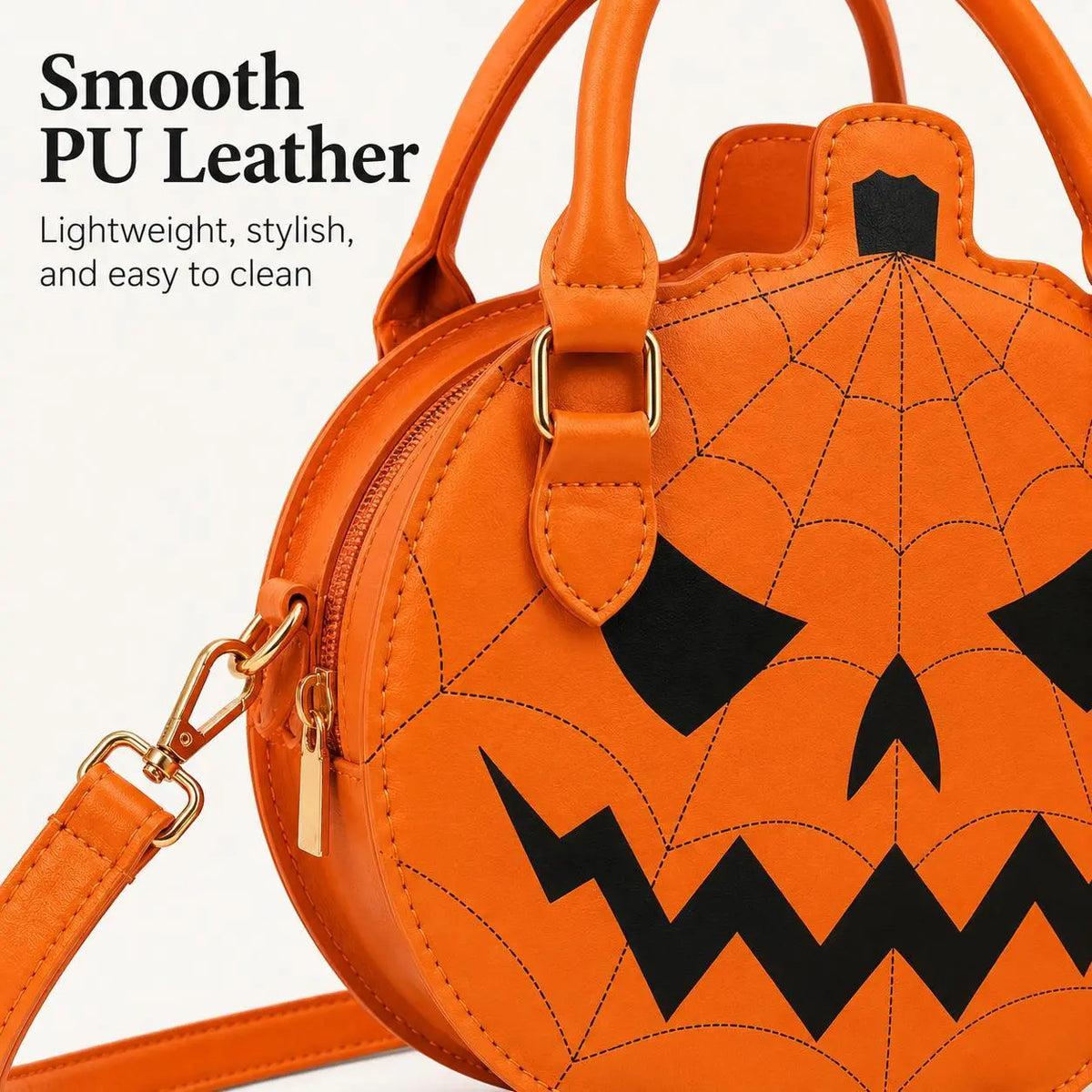 🎃 Spooky Jack-O'-Lantern Pumpkin Crossbody Bag
