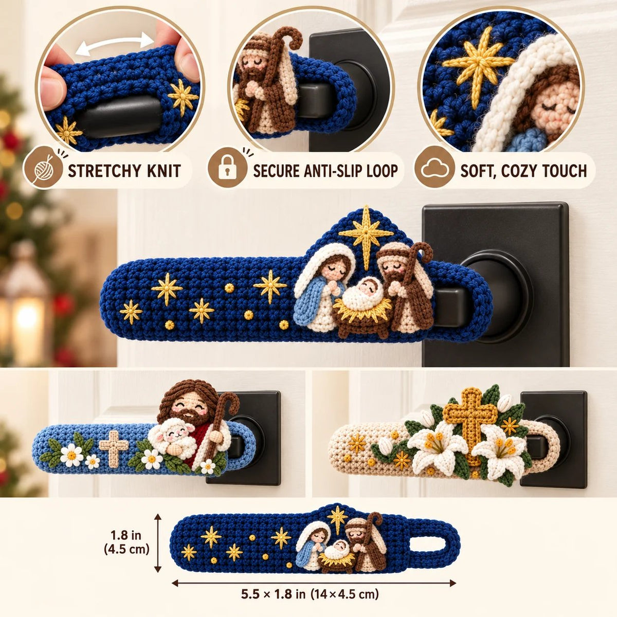 🔥Hand-Crocheted Blessing Door Handle Covers – Warm Handmade Home Decor