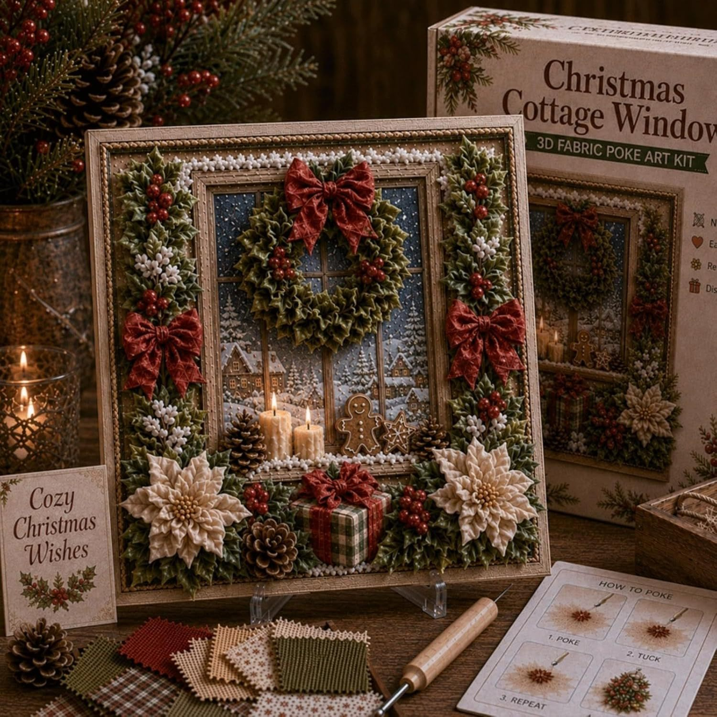 3D Fabric Poke Art Kit – Easy Christmas Craft Kit