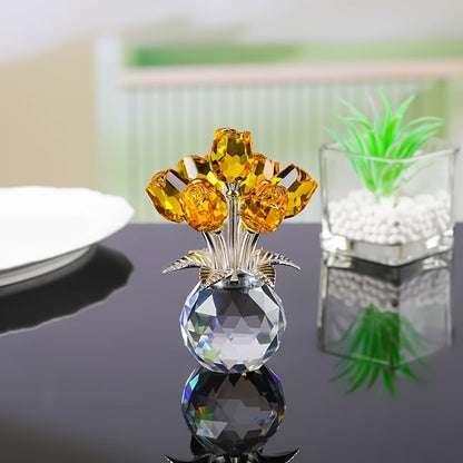 💐Crystal Colorful Rose Flower Vase