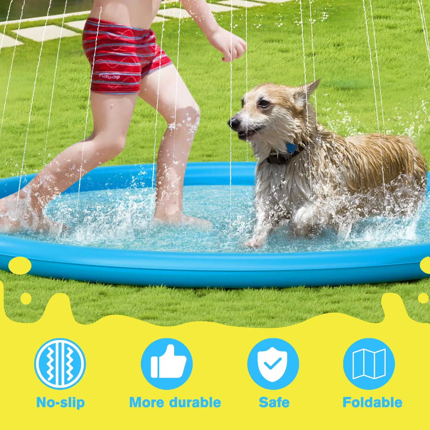 Splash Mat – Anti-Slip Water Play for Dogs & Kids, Summer Fun