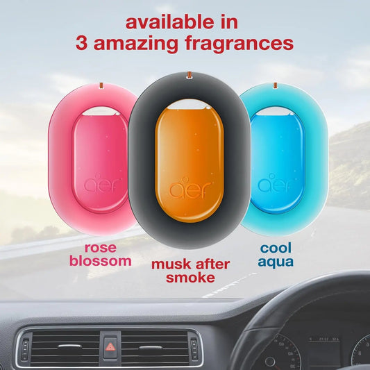 🌬️Hanging Car Freshener – Assorted Pack of 3 (Cool Aqua + Rose Blossom + Musk After Smoke)