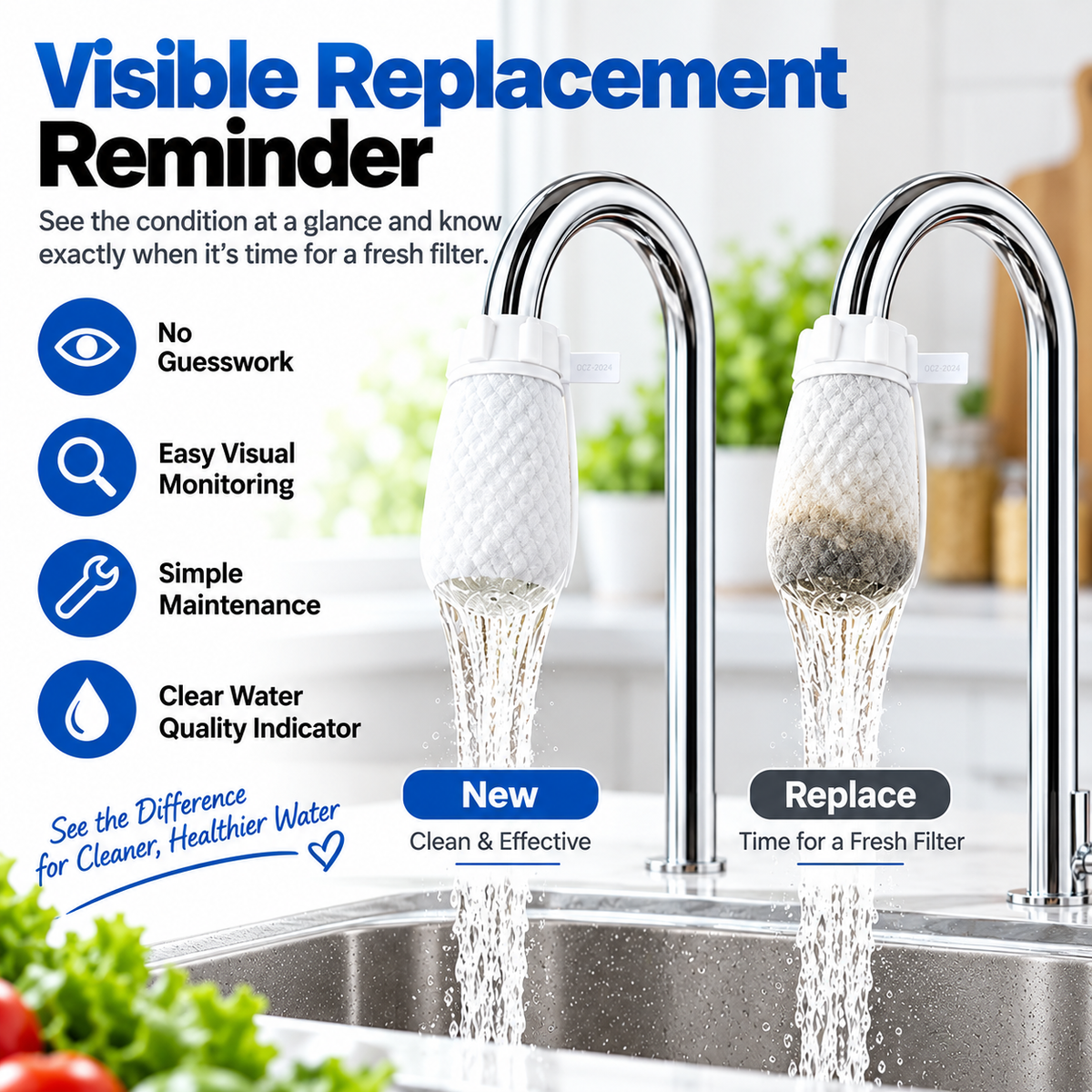 💧 50-Pack Faucet Filter Bags – Fine Cotton Fiber Tap Filters for Everyday Water Use