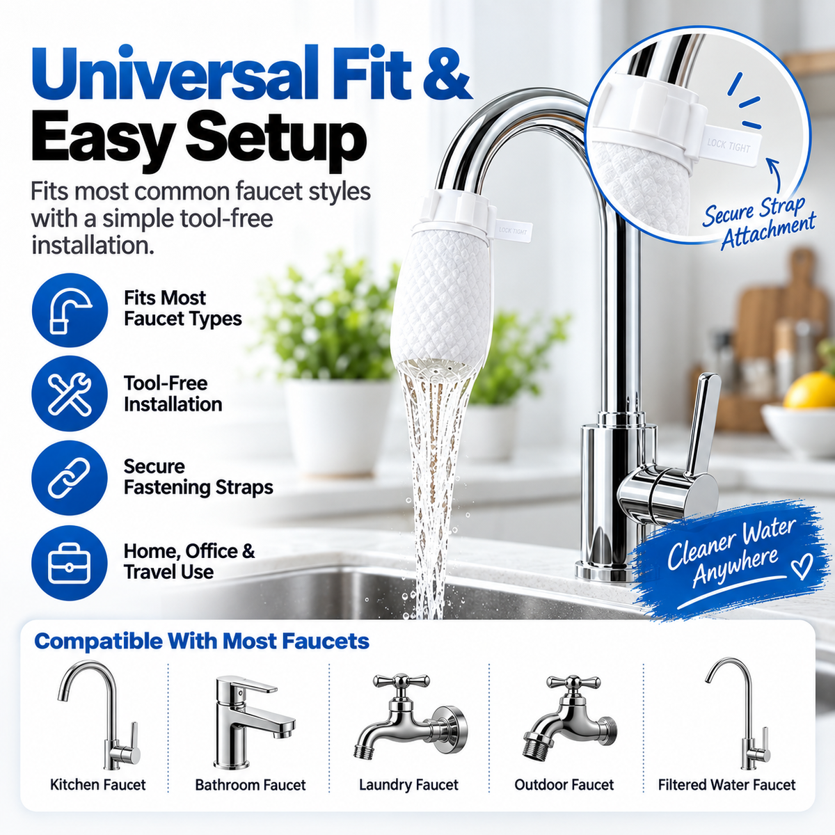 💧 50-Pack Faucet Filter Bags – Fine Cotton Fiber Tap Filters for Everyday Water Use