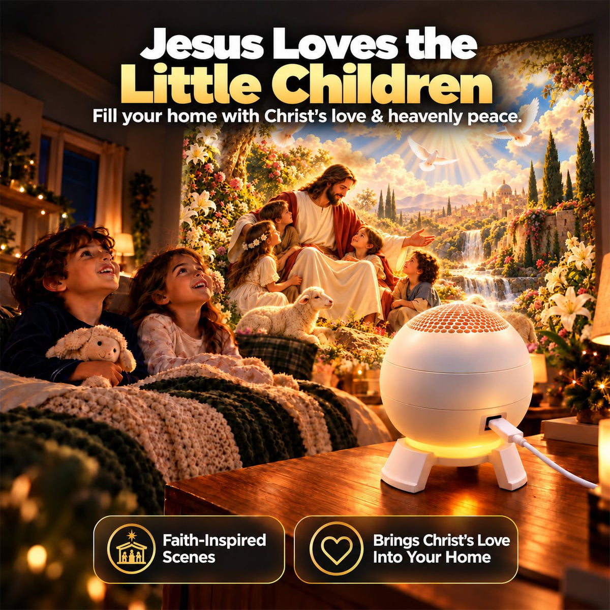 ✨ Last Day – 50% OFF!✨ Jesus Loves the Little Children 5D Projection Light✝️