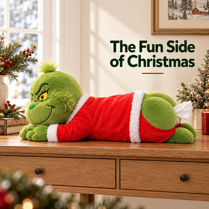HOT SALE🎄 Grinch Plush Tissue Box Cover | Funny Christmas Grinch Tissue Holder, Festive Home Decor & Novelty Holiday Gift