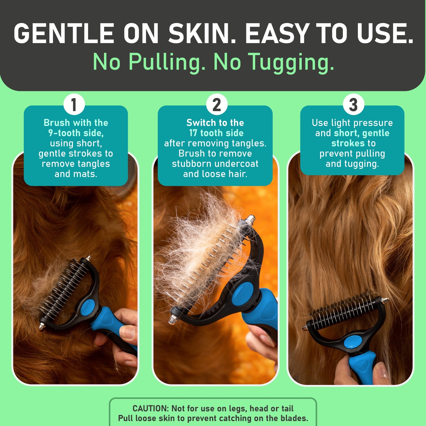 🔥Double-Sided Pet Rake – Deshedding Tool for Dogs & Cats 🐶🐱