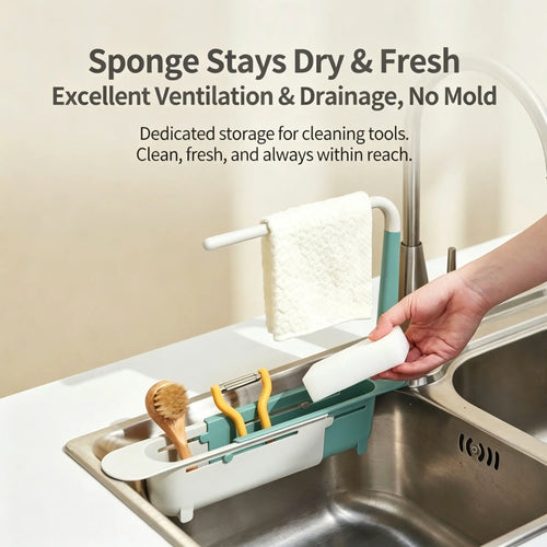 Expandable Sink Organizer Shelf – Waterproof Plastic Rack with No Mold Growth 🛁
