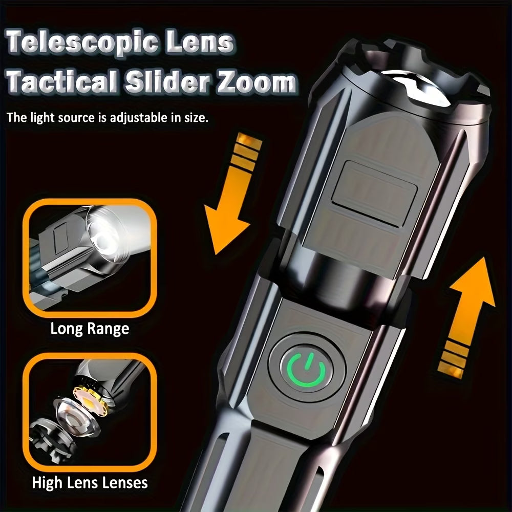 Portable High-power Flashlight, 1000M+ Ultra-long-distance Lighting