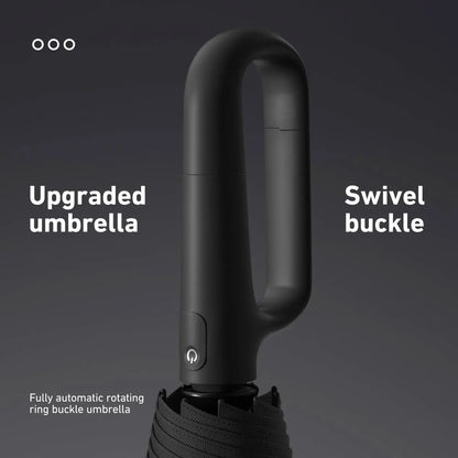 🌂Automatic Folding Umbrella,Portable Rain Umbrella with Loop Buckle, Windproof & Waterproof Umbrella for Men & Women