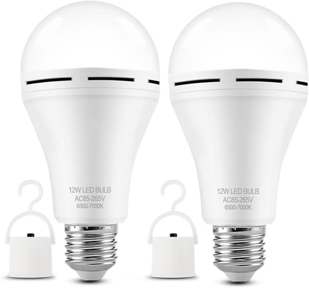 Rechargeable Emergency Light Bulbs, Camping Lamp Battery Powered LED Light Bulb 6000K Daylight 12W Equivalent with 1200mAh
