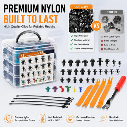 🚗50% OFF TODAY🔧725PCS Car Retainer Clip Kit with Remover 🧰