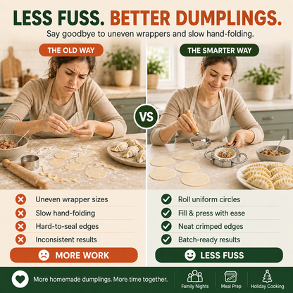 🥟 Stainless Steel Dumpling Maker & Dough Cutter Set – Roll, Fill, Press & Seal with Ease