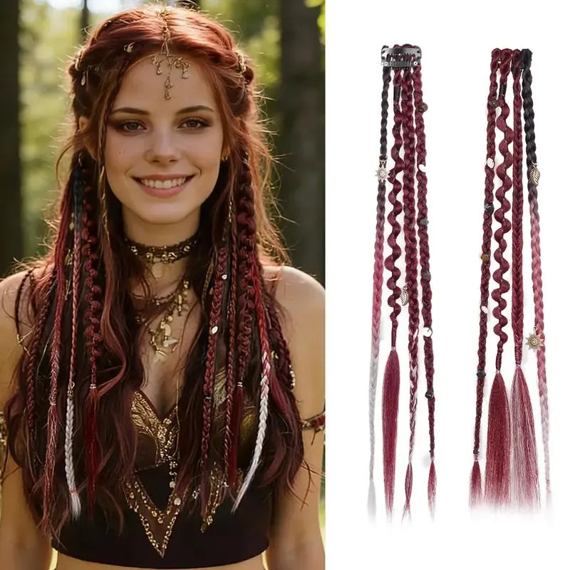 🌿 Boho Beaded Clip-In Braids – Effortless Festival & Everyday Hair Transformation