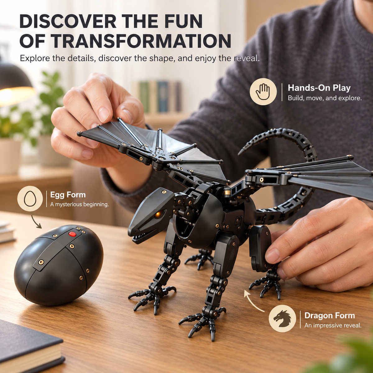 ⌛Last day 49% off-🥚🐉 DragonMorph – Egg to Dragon Transforming Mechanical Toy🔥