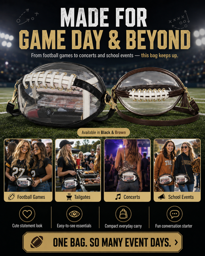 Clear Football Crossbody Bag | Game Day Clear Purse