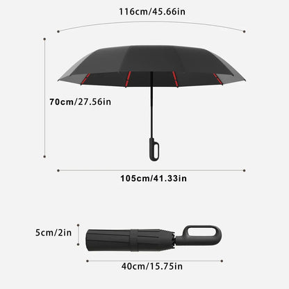 🌂Automatic Folding Umbrella,Portable Rain Umbrella with Loop Buckle, Windproof & Waterproof Umbrella for Men & Women