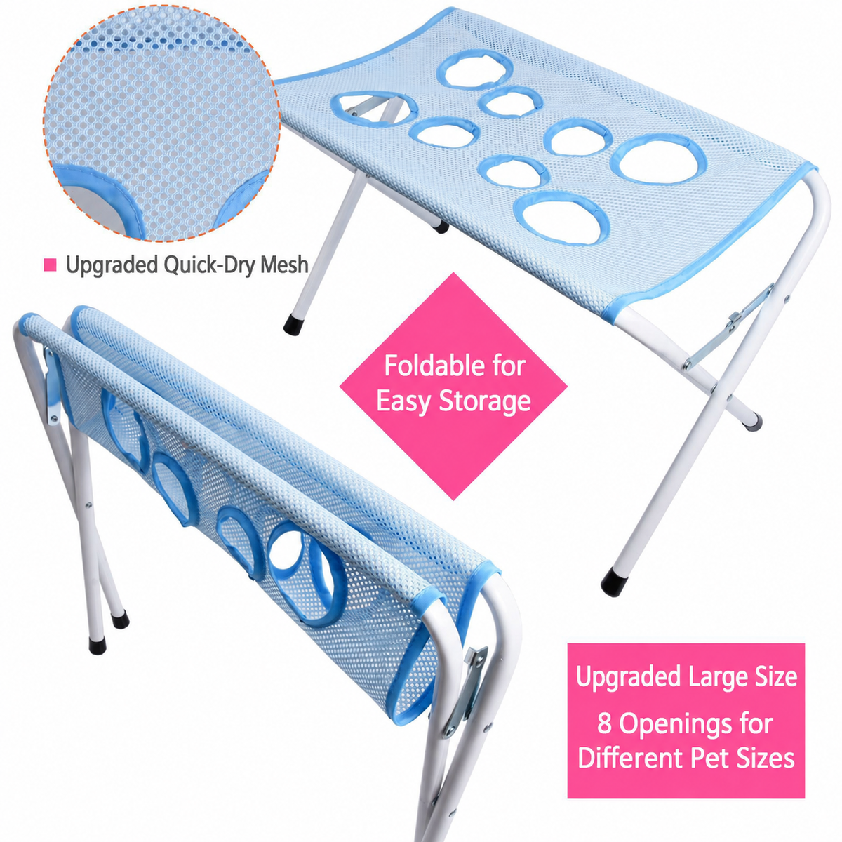 🔥Foldable Pet Grooming Stand – Hands-Free for Cats & Small Dogs