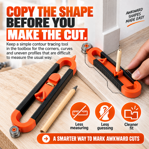 ✏️Contour Gauge Scribe Tool with Lock and Pencil