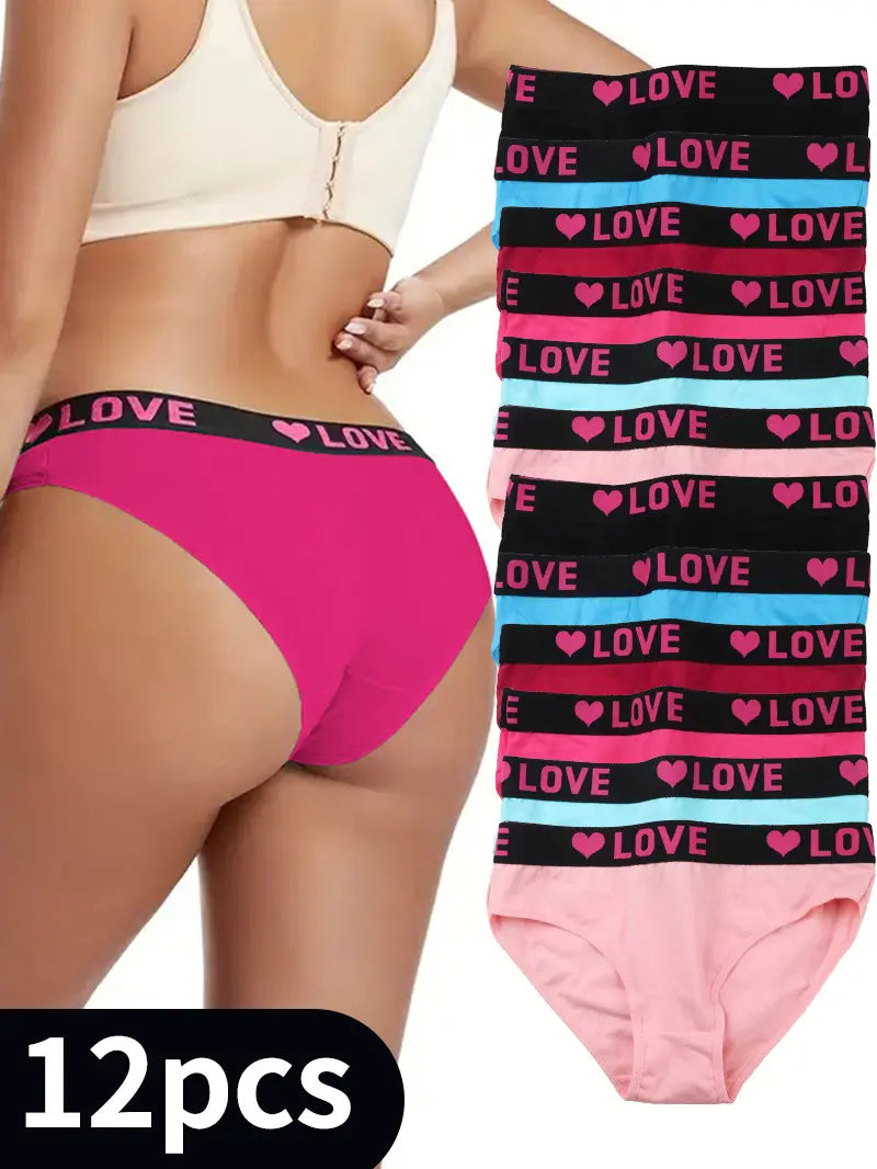 12 Pack High Rise Comfortable Casual Panties Set
